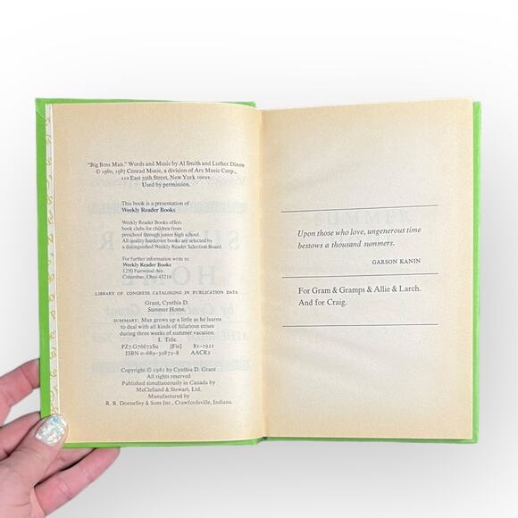 Summer Home by Cynthia D. Grant Vintage 1981 Weekly Reader Hard Cover Book - Picture 11 of 16